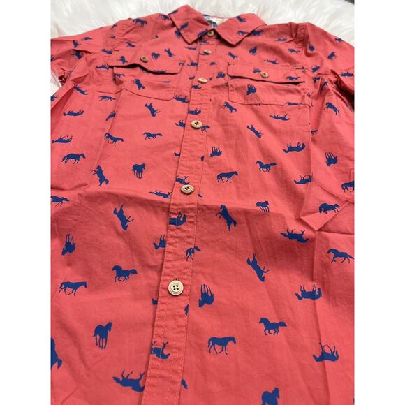 Matilda‎ Jane HORSING AROUND Shirt Boys Red Cotton Short Sleeve Button Down 14 - Picture 3 of 4